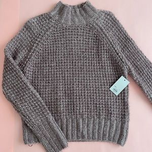 mock-neck knit sweater